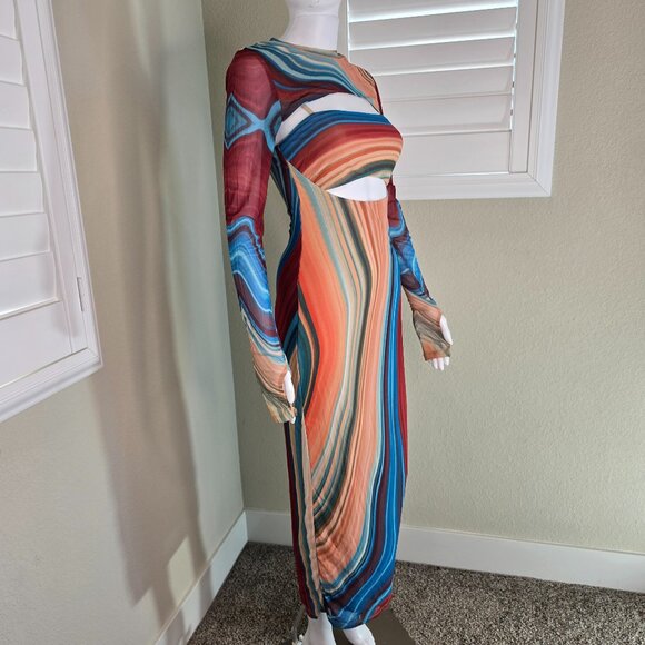 AFRM Matera Rent The Runway Mesh Midi Maxi Dress With Shrug Size XS - Picture 2 of 4